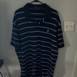 Polo by Ralph Lauren Men's Black and White Striped Polo